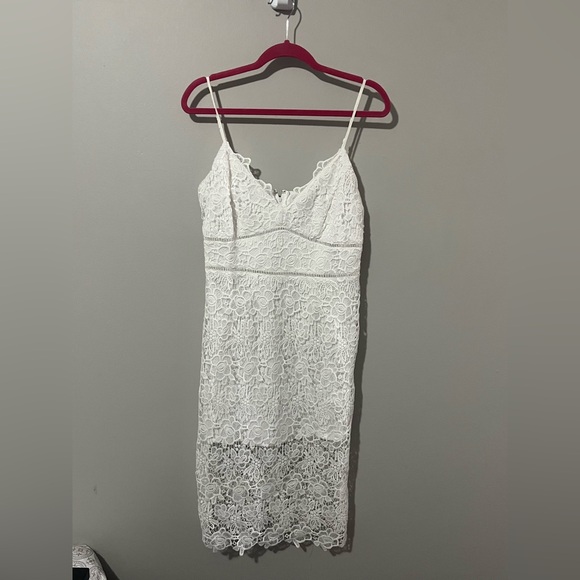 Blue Rain Dresses & Skirts - Francesca’s Blue Rain White Floral Lace Dress